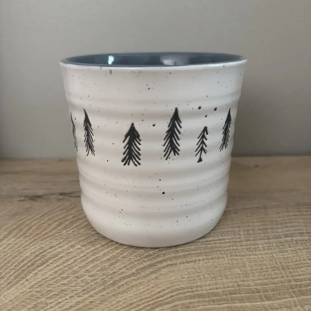 Peppermint & Pine Two Gnomes Holding Hands Trees Treat Jar Canister No Lid‎